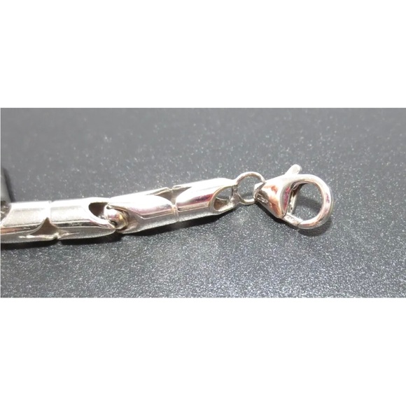 14K WHITE SOLID GOLD unique Turkish style rope unisex LINK BRACELET - Picture 5 of 5